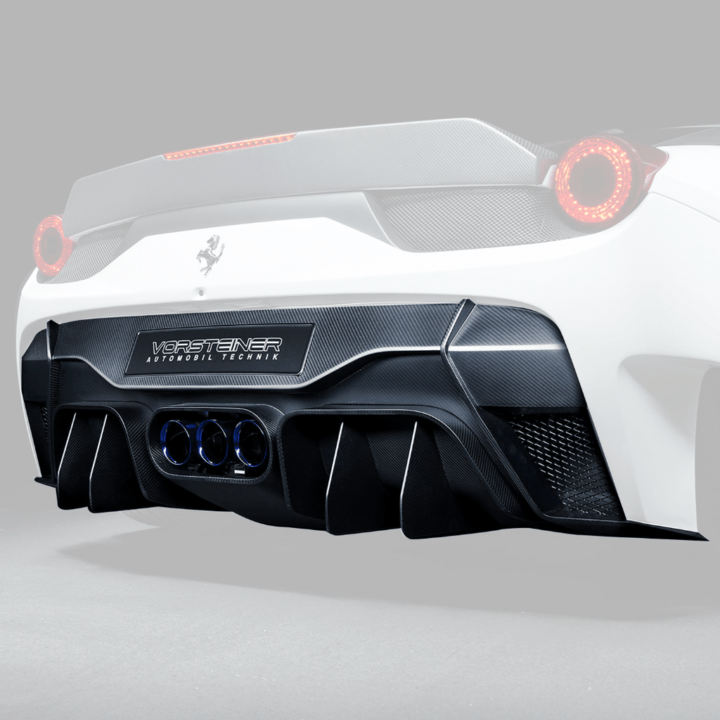 Ferrari 458 Italia VX Aero Rear Bumper w/ Rear Diffuser (incl. Exhaust Tips) - AUTOID® - Front & Rear Bumpers - Vorsteiner