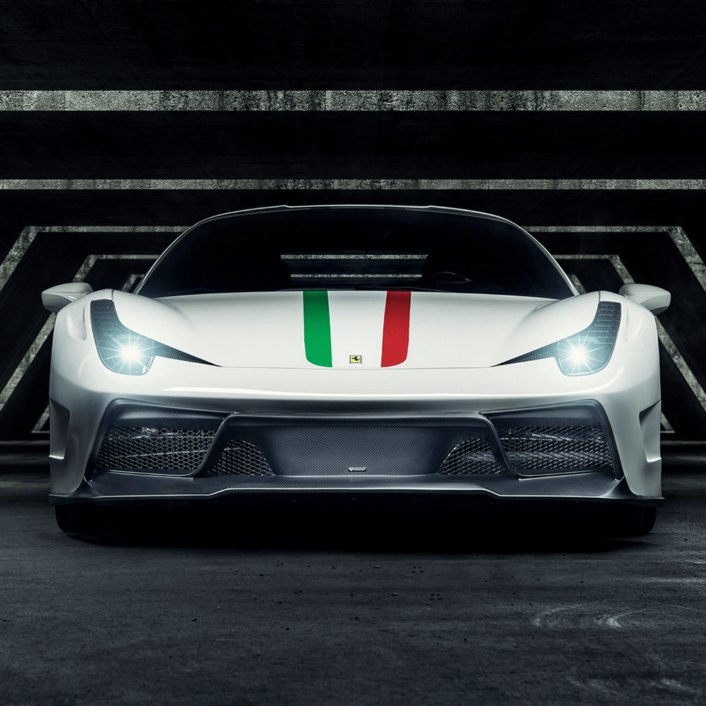 Ferrari 458 Italia VX Carbon Fiber Front Bumper w/ Front Splitter by Vorsteiner - AUTOID - Front & Rear Bumpers - Vorsteiner