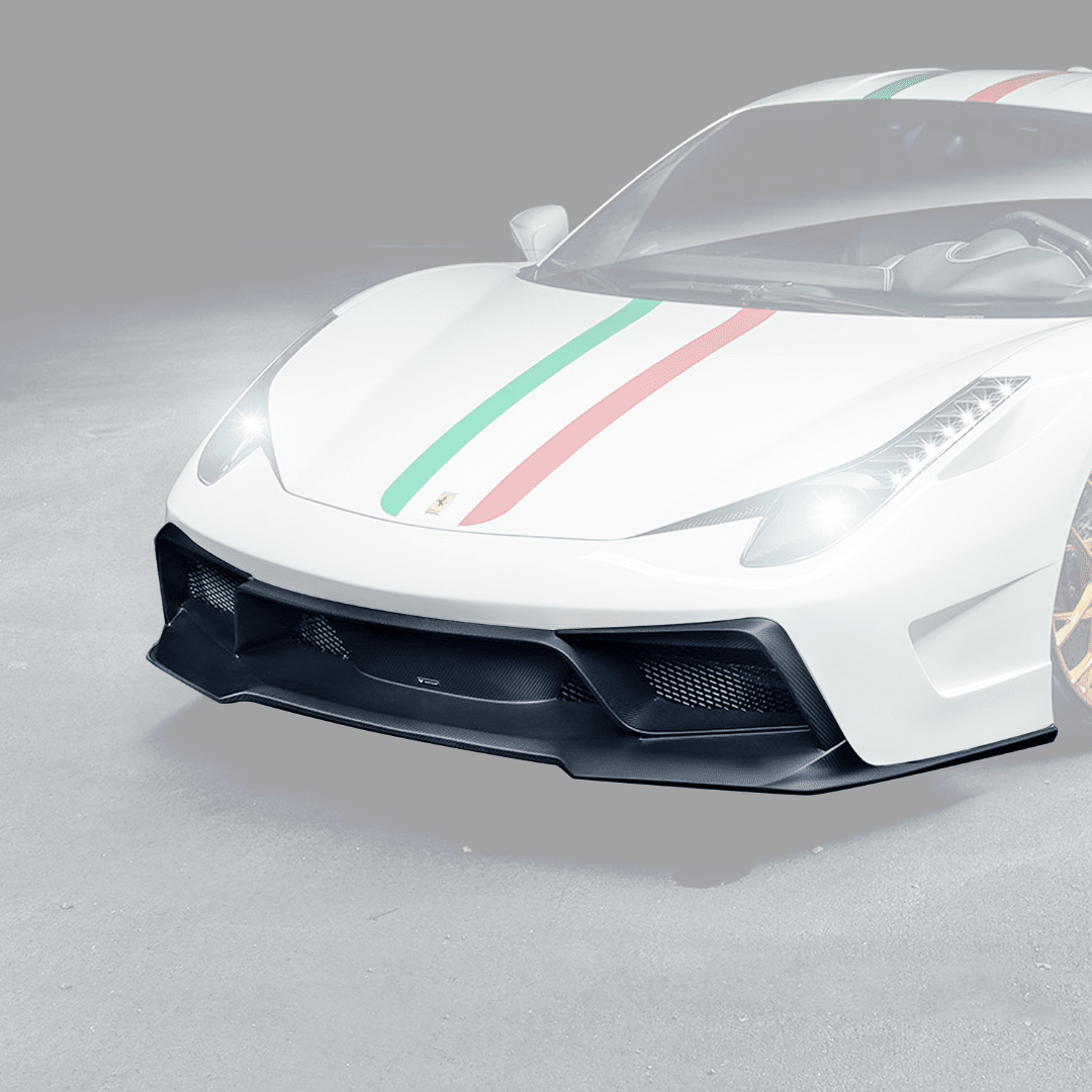 Ferrari 458 Italia VX Carbon Fiber Front Bumper w/ Front Splitter by Vorsteiner - AUTOID® - Front & Rear Bumpers - Vorsteiner