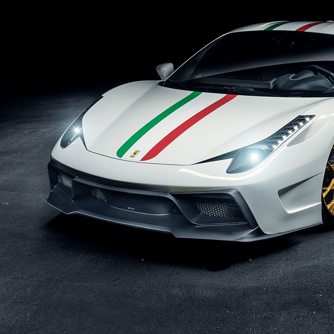 Ferrari 458 Italia VX Carbon Fiber Front Bumper w/ Front Splitter by Vorsteiner - AUTOID - Front & Rear Bumpers - Vorsteiner