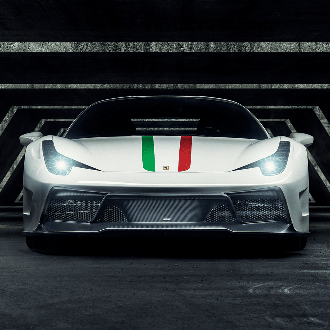 Ferrari 458 Italia VX Carbon Fiber Front Bumper w/ Front Splitter by Vorsteiner - AUTOID® - Front & Rear Bumpers - Vorsteiner