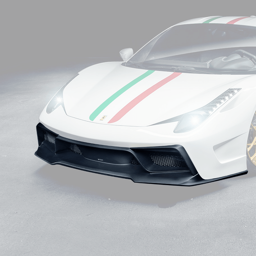 Ferrari 458 Italia VX Carbon Fiber Front Bumper w/ Front Splitter by Vorsteiner - AUTOID - Front & Rear Bumpers - Vorsteiner