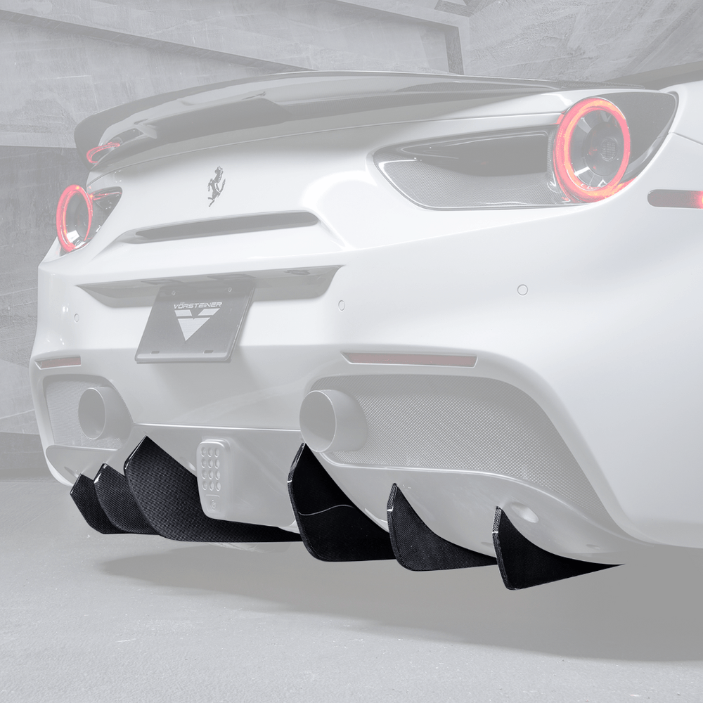Ferrari 488 Diavolo Carbon Fiber Rear Diffuser Fins by Vordteiner - AUTOID - Rear Diffusers - Vorsteiner