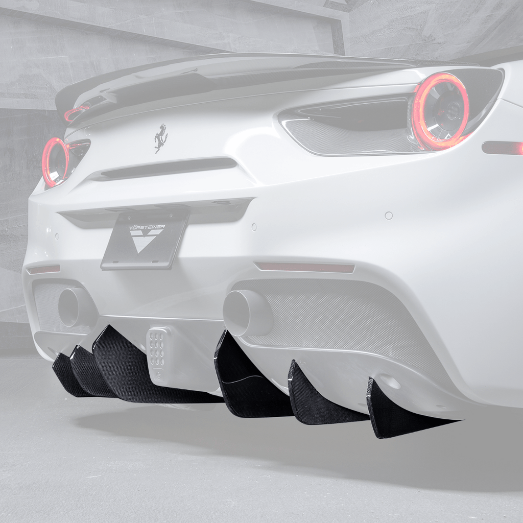 Ferrari 488 Diavolo Carbon Fiber Rear Diffuser Fins by Vordteiner - AUTOID - Rear Diffusers - Vorsteiner