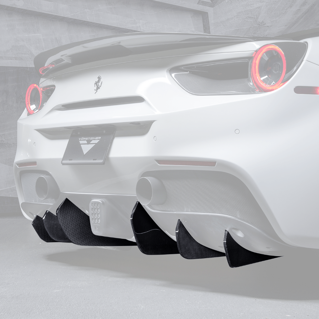 Ferrari 488 Diavolo Carbon Fiber Rear Diffuser Fins by Vordteiner - AUTOID - Rear Diffusers - Vorsteiner