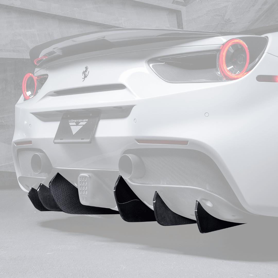 Ferrari 488 Diavolo Carbon Fiber Rear Diffuser Fins by Vordteiner - AUTOID® - Rear Diffusers - Vorsteiner