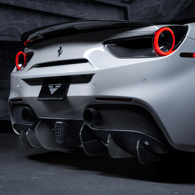 Ferrari 488 Diavolo Carbon Fiber Rear Diffuser Fins by Vordteiner - AUTOID - Rear Diffusers - Vorsteiner
