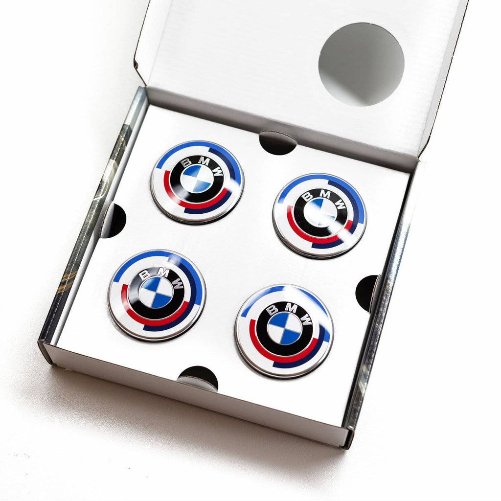 Genuine BMW M Performance 5x112 50 Year M Edition Wheel Centre Cap Set (56mm) - AUTOID® - Centre Caps - BMW M Performance