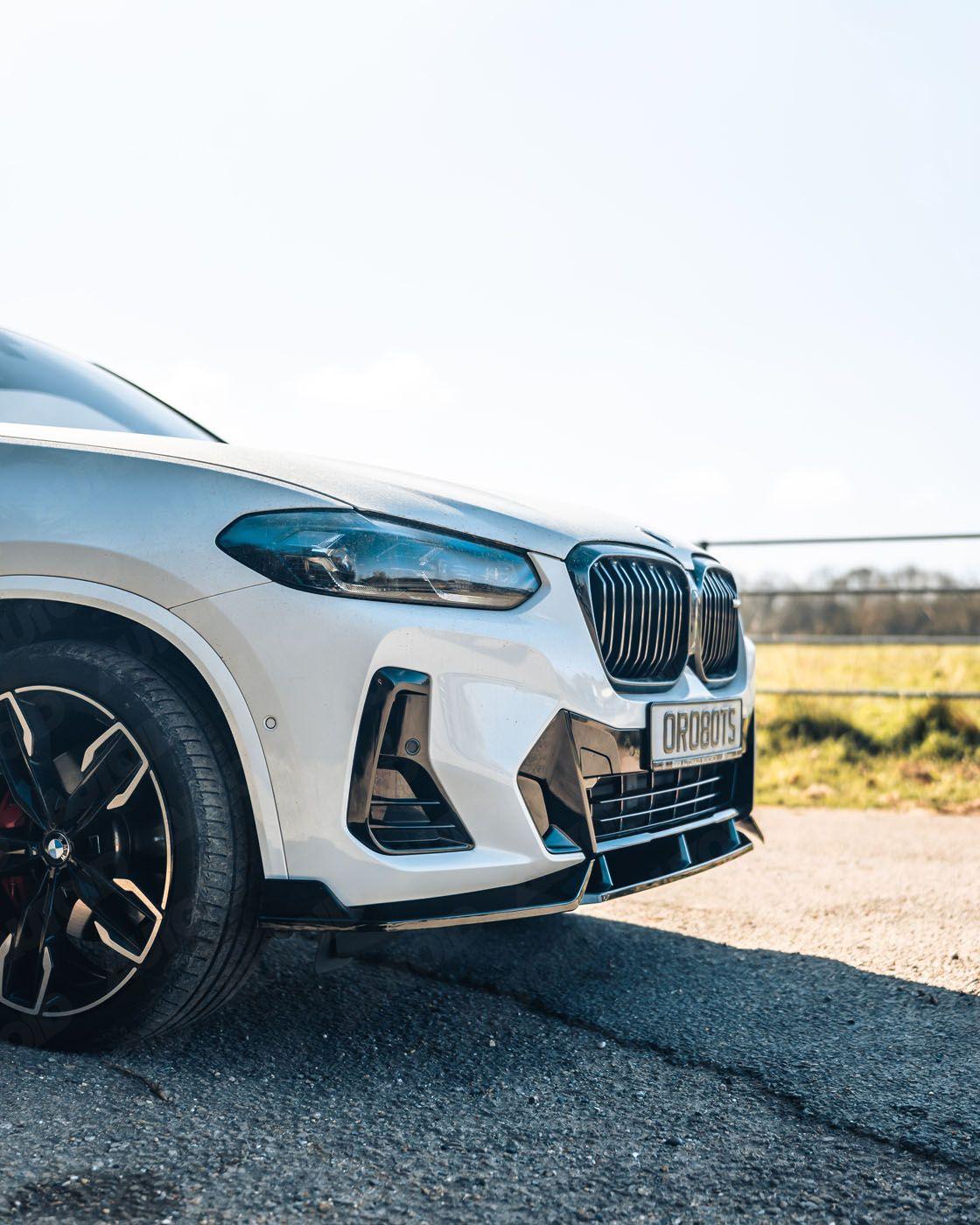 Gloss Black Competition Front Splitter for BMW iX3, X3 LCI & X4 LCI (2021+, G01 G02) - AUTOID - Front Lips & Splitters - Essentials