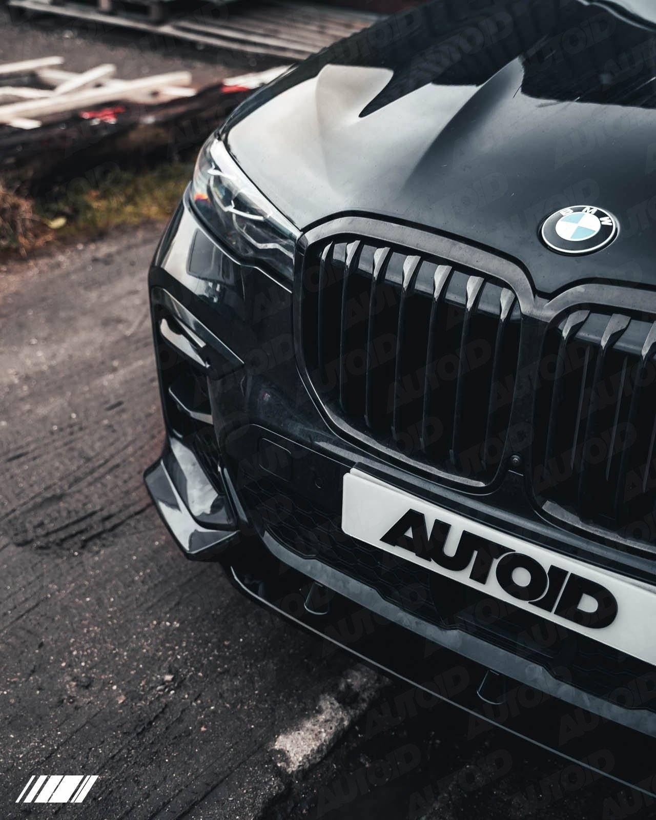 Gloss Black Competition Front Splitter for BMW X7 by FORM (2018+, G07) - AUTOID® - Front Lips & Splitters - FORM Industries