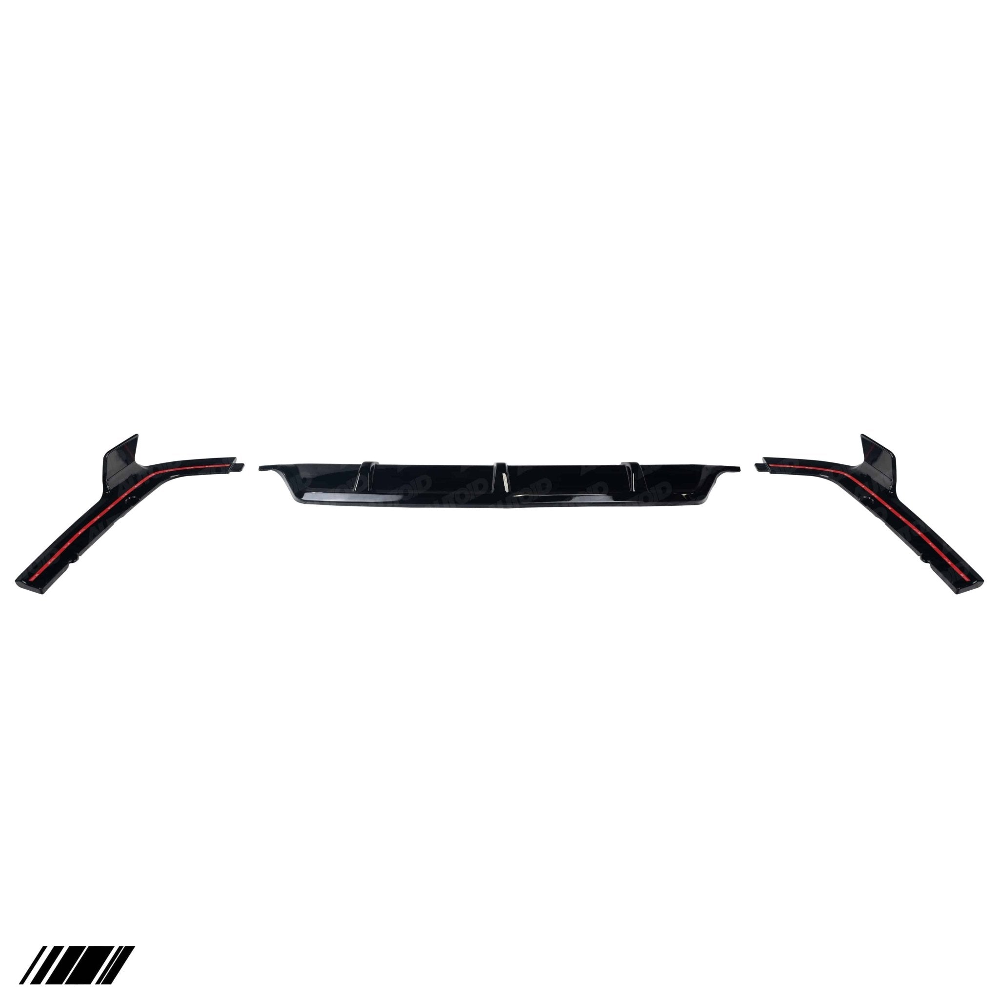 Gloss Black Competition Rear Diffuser Set for BMW X5 (2018+, G05) - AUTOID - Rear Diffusers - Essentials