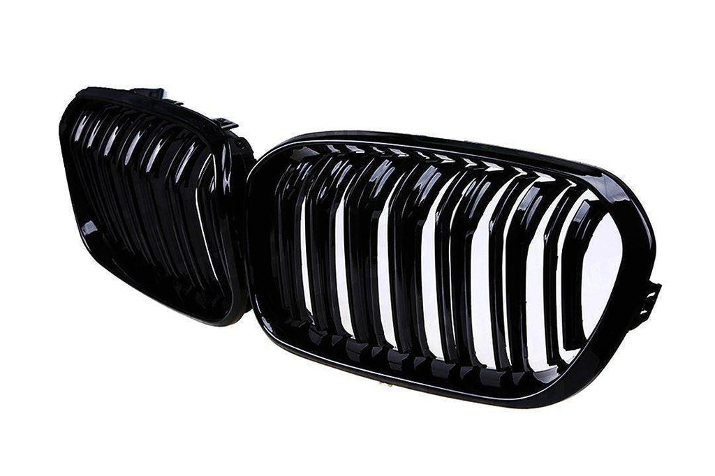 Gloss Black Kidney Grilles for BMW 1 Series (2015 - 2019 LCI, F20 F21) - AUTOID - Front Grille - Essentials