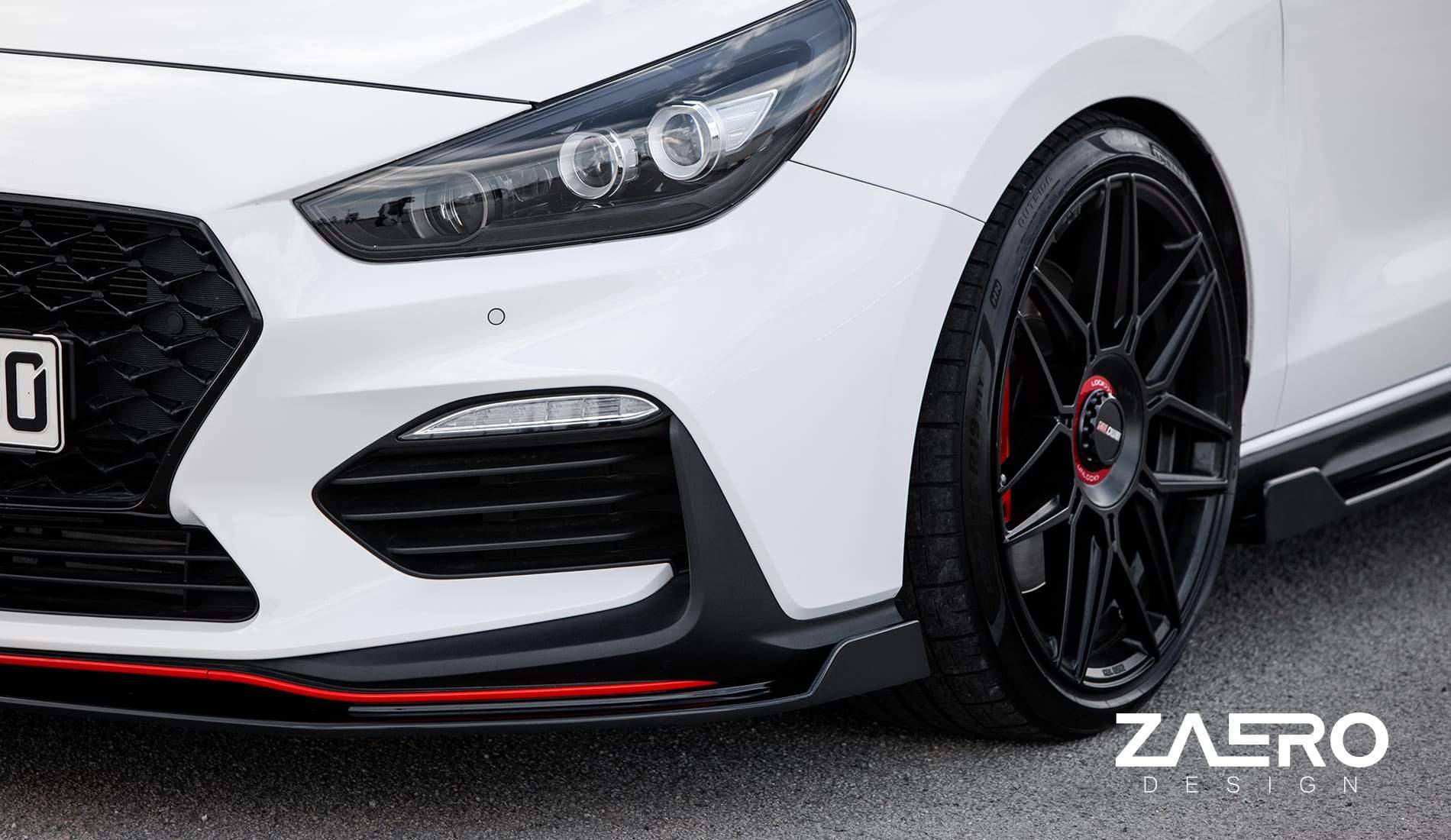 Hyundai i30 N Pre - Facelift EVO - 1 Gloss Black Front Splitter by ZAERO (2018 - 2020) - AUTOID - Front Lips & Splitters - Zaero Design