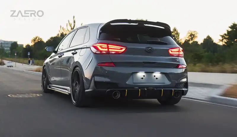 Hyundai i30 N Pre - Facelift EVO - 1 Gloss Black Rear Spoiler by ZAERO (2018 - 2020) - AUTOID - Rear Spoilers - Zaero Design