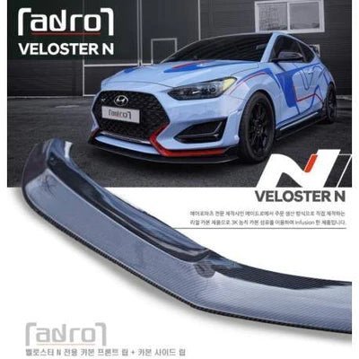 Hyundai Veloster N & Turbo Carbon Fibre Front Splitter V1 by Adro (2018+) - AUTOID® - Front Lips & Splitters - Adro