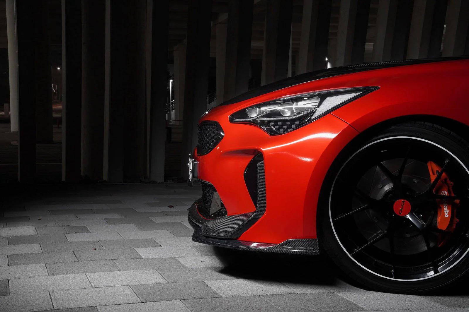 Kia Stinger Carbon Fibre Front Lip V2 by Adro (2018+) - AUTOID - Front Lips & Splitters - Adro