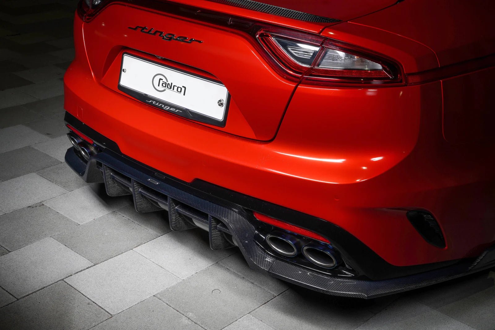 Kia Stinger Carbon Fibre Rear Diffuser V2 by Adro (2018+) - AUTOID - Rear Diffusers - Adro