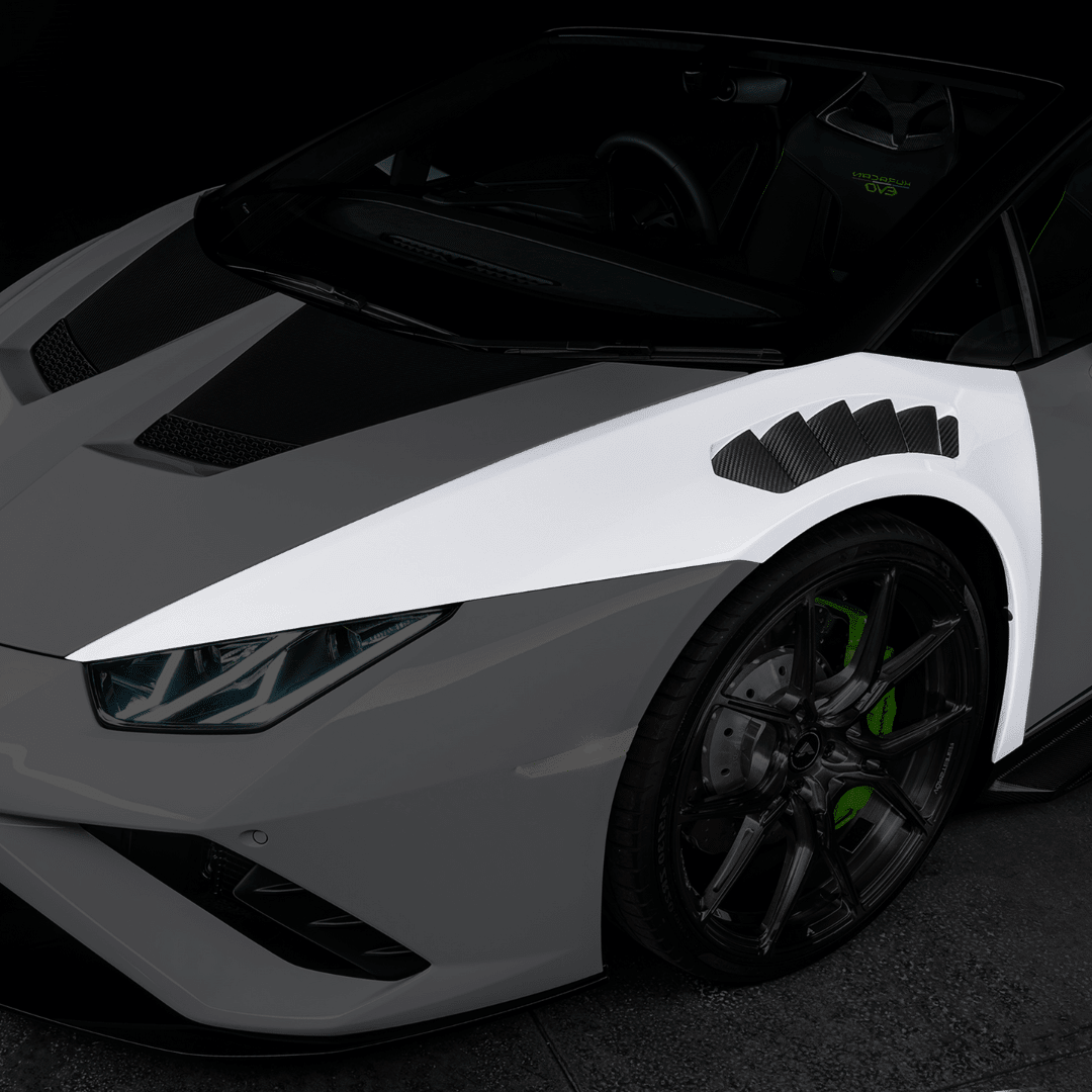 Lamborghini Huracán Novara Edizione Aero Front Fenders with Integrated Vents and Splash Shields by Vorsteiner - AUTOID® - Fender Trim - Vorsteiner