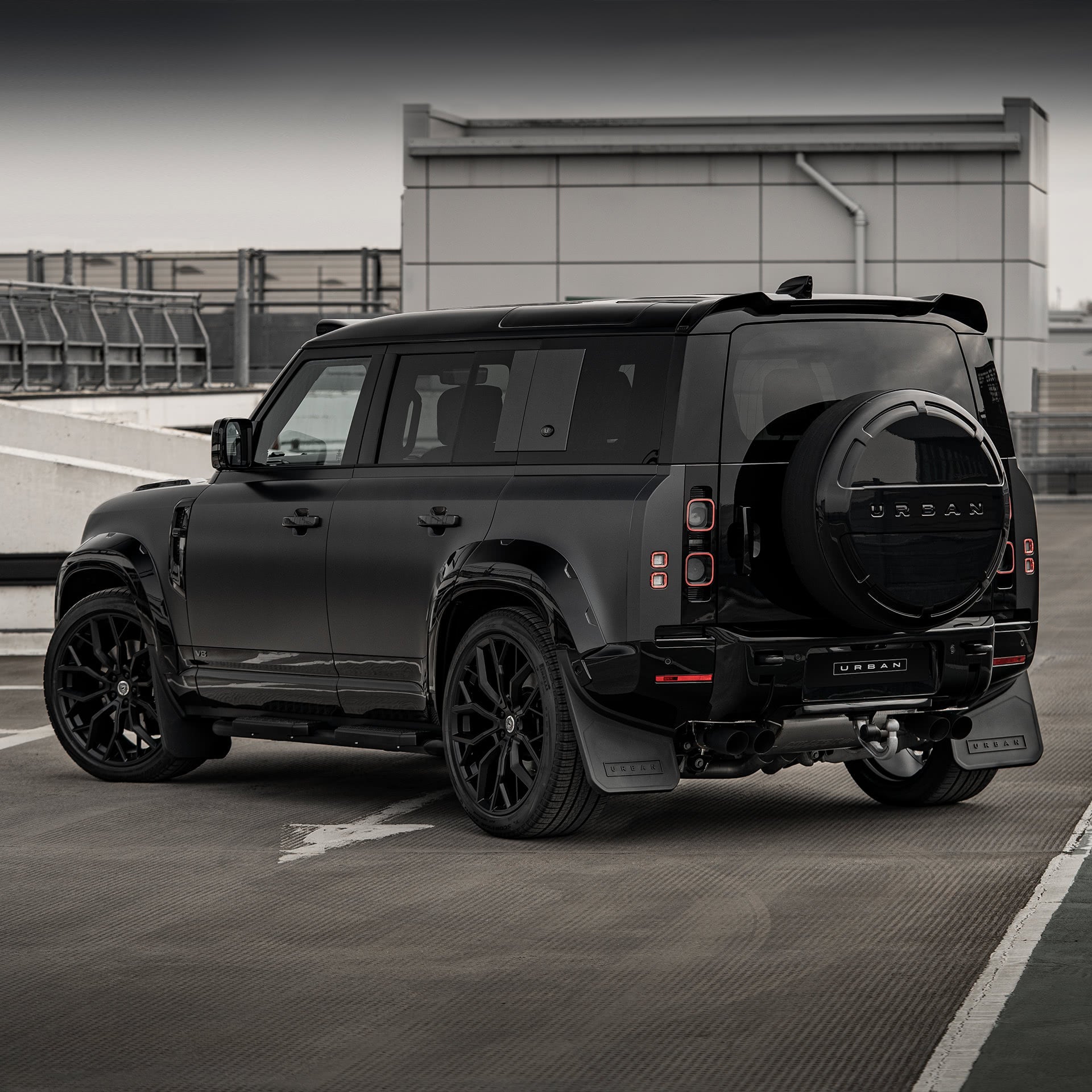 Land Rover Defender 90, 110 & 130 Gloss Black Rear Roof Spoiler by Urban (2020+) - AUTOID® - Rear Spoilers - Urban Automotive