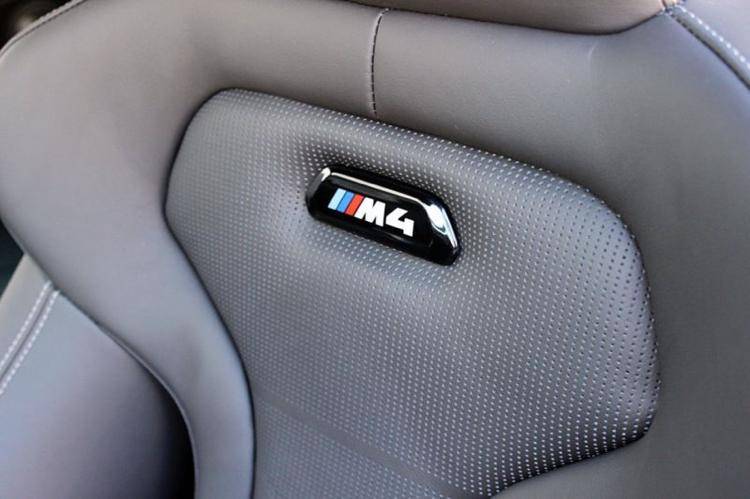 M Performance Black Model Seat Badges for BMW M4 (2014 - 2020, F82) - AUTOID - Model Badges - BMW M Performance