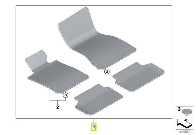 M Performance Floor Mats Set for BMW 5 Series & M5 (2017-2023, G30 F90) - AUTOID® - Floor Mats - BMW M Performance