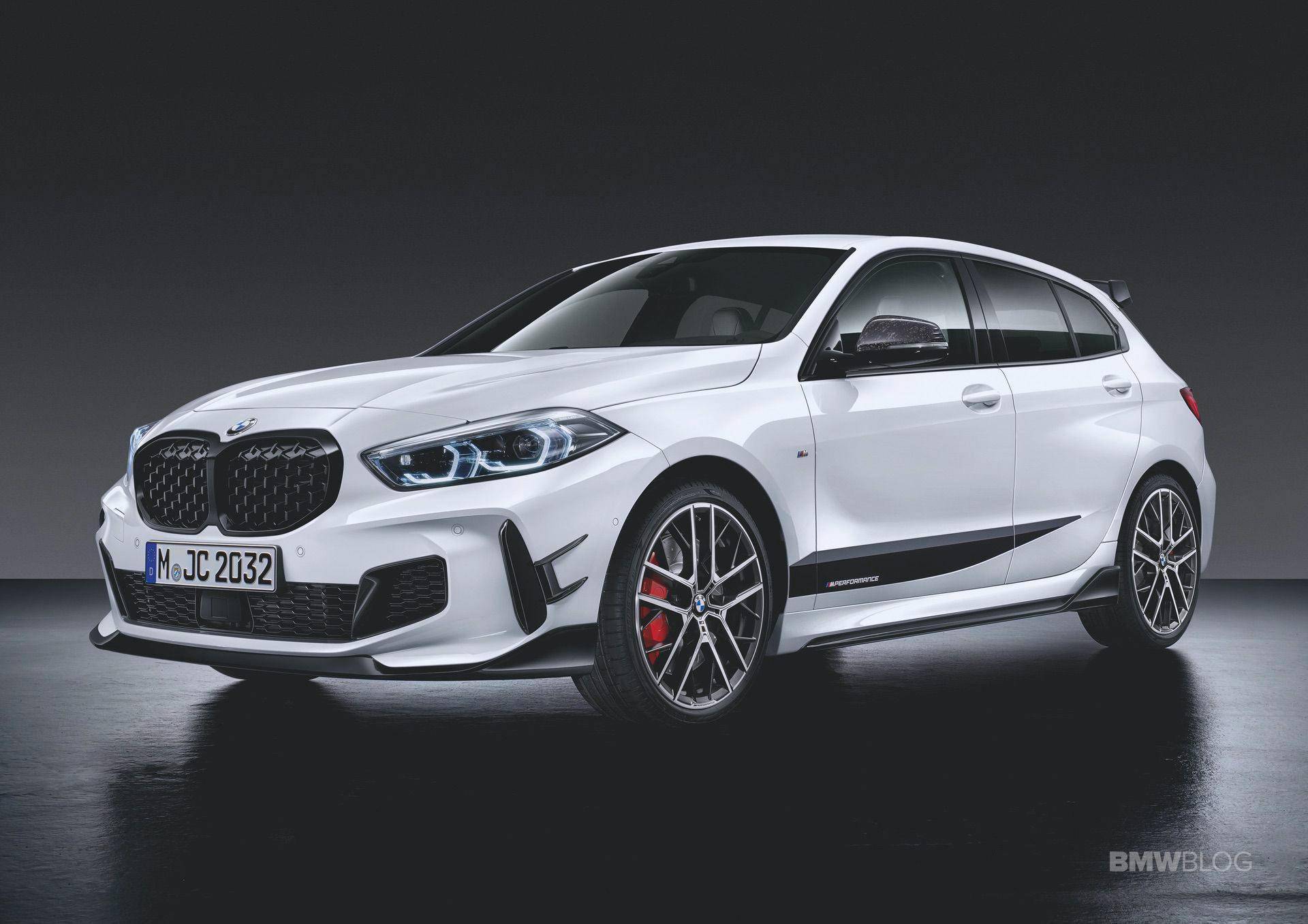 M Performance Gloss Black Front Bumper Inserts for BMW 1 Series & M135i (2019-2024, F40) - AUTOID® - Bumper Inserts & Trim - BMW M Performance
