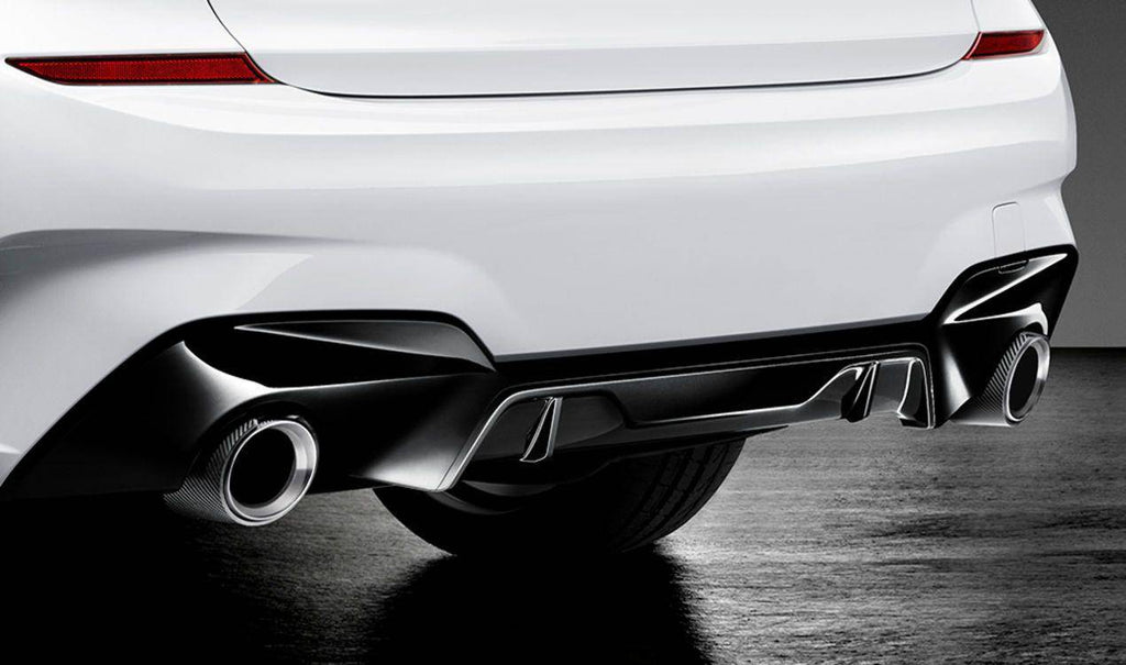 M Performance Gloss Black Rear Diffuser for BMW 3 Series (2018+, G20 G21) - AUTOID® - Rear Diffusers - BMW M Performance