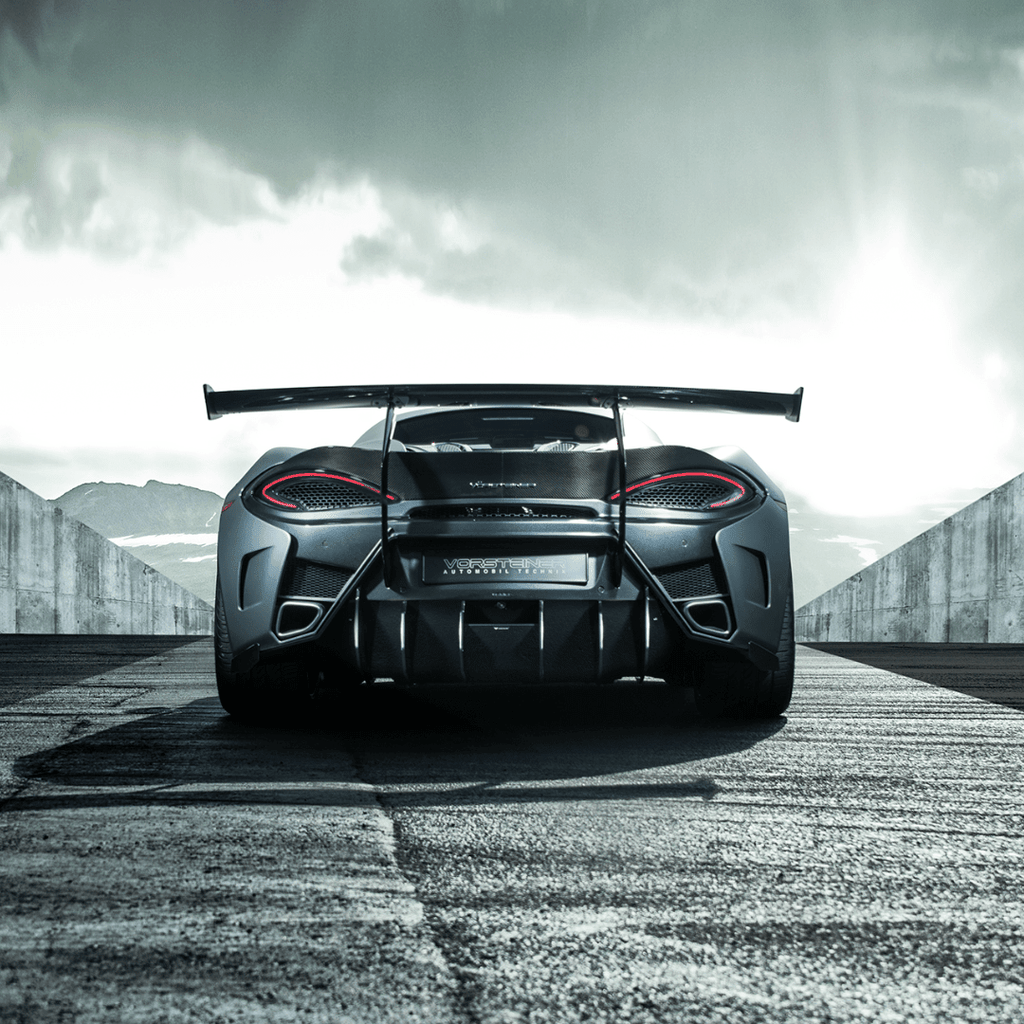 Mclaren 570S VX Aero Wing Blade Carbon Fiber w/ Carbon Fiber Uprights by Vorsteiner - AUTOID® - Rear Wings - Vorsteiner