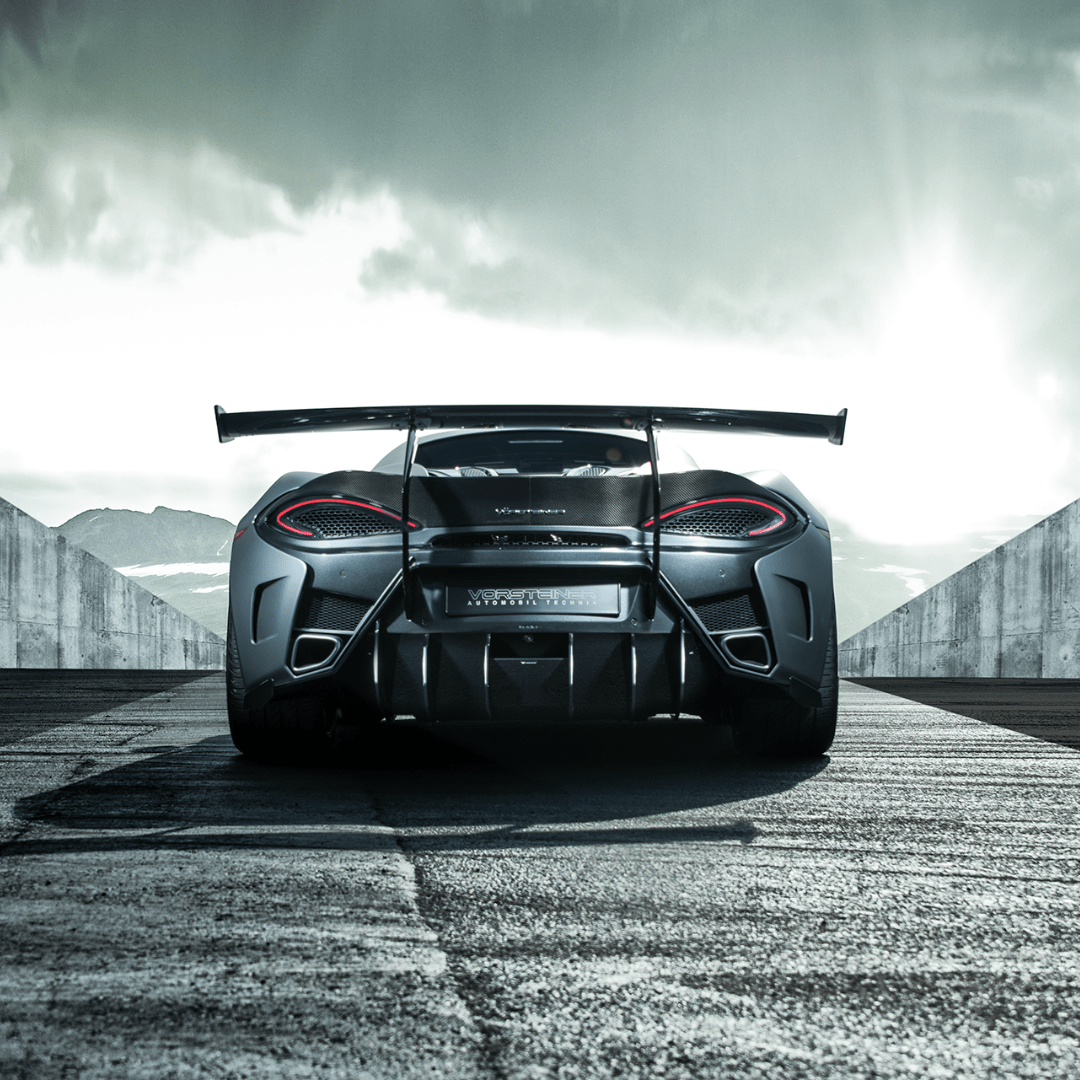 Mclaren 570S VX Aero Wing Blade Carbon Fiber w/ Carbon Fiber Uprights by Vorsteiner - AUTOID - Rear Wings - Vorsteiner