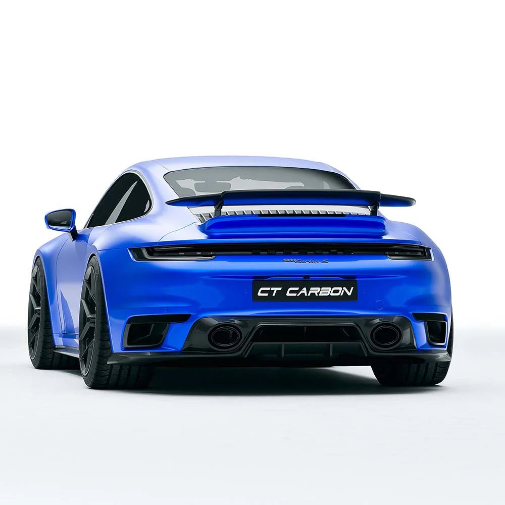 Porsche 911 (992) Turbo S Pre - Preg Carbon Fibre Rear Diffuser (2020+) - AUTOID - Rear Diffusers - CT Design