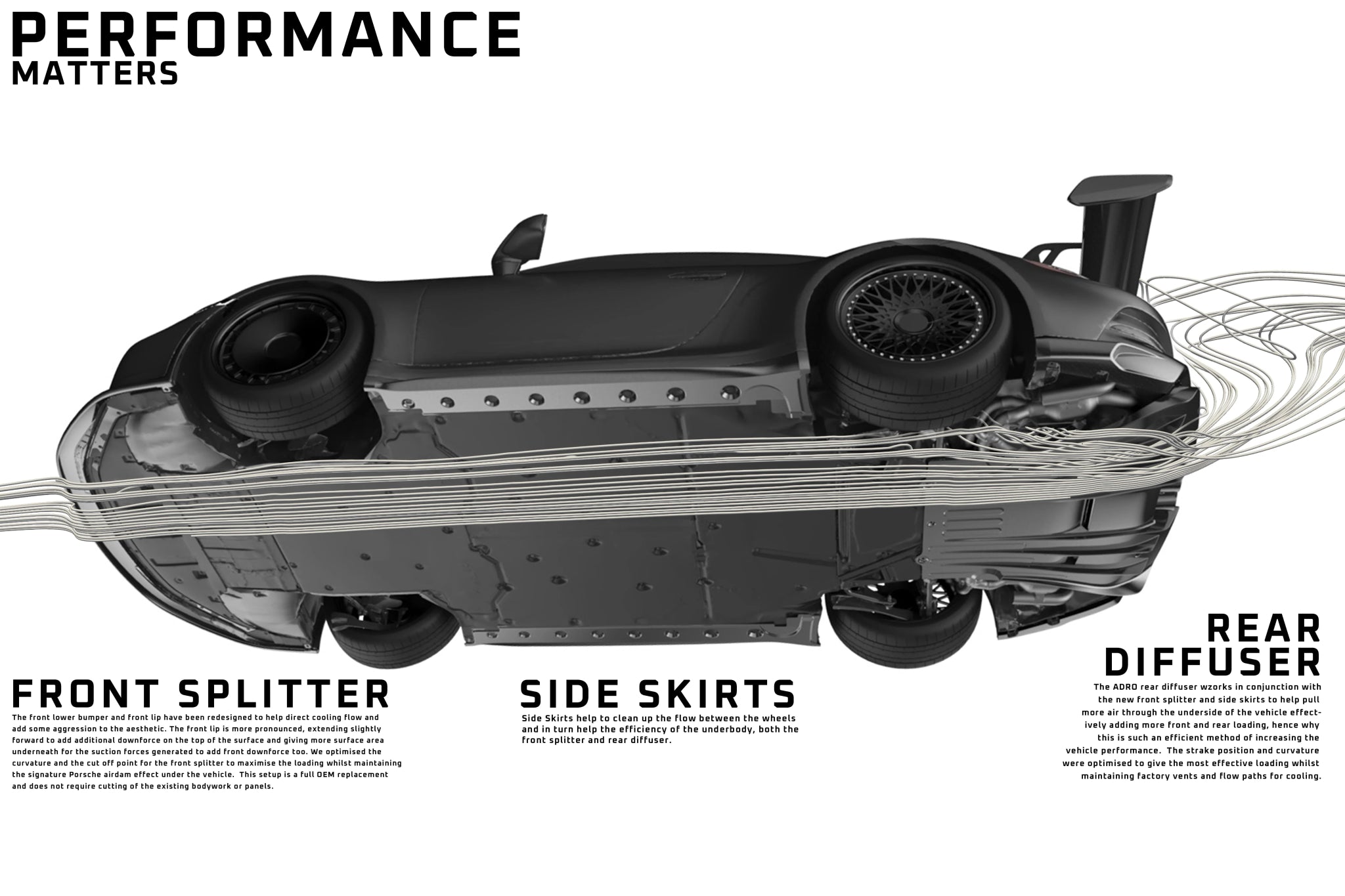 Porsche 992.1 GT3 Pre - Preg Carbon Fibre AT - P Swan Neck Rear Wing by Adro - AUTOID - Rear Wings - Adro