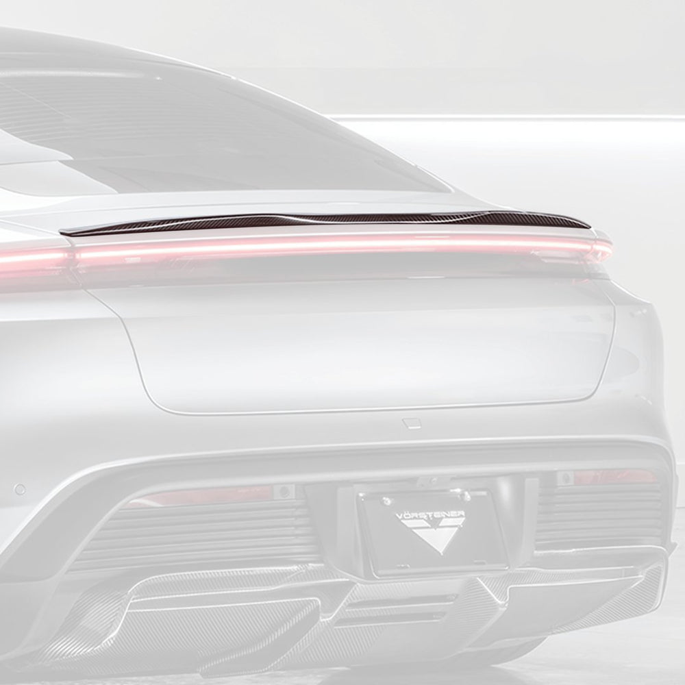 Porsche Taycan Turbo & Turbo S Carbon Fibre Decklid Rear Spoiler by Vorsteiner (2021+) - AUTOID - Rear Diffusers - Vorsteiner