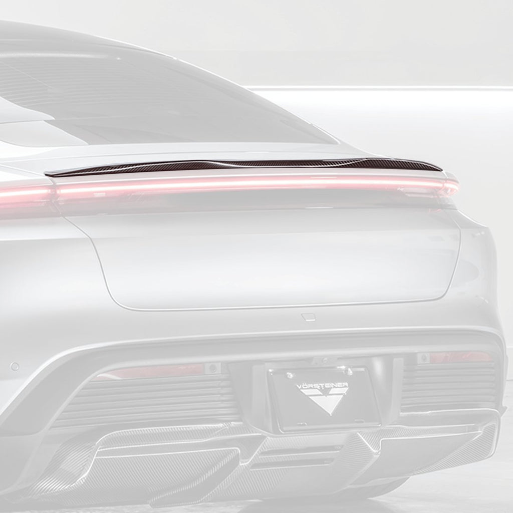 Porsche Taycan Turbo & Turbo S Carbon Fibre Decklid Rear Spoiler by Vorsteiner (2021+) - AUTOID - Rear Diffusers - Vorsteiner