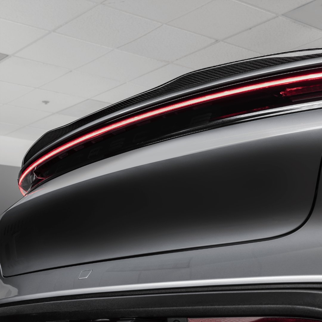 Porsche Taycan Turbo & Turbo S Carbon Fibre Decklid Rear Spoiler by Vorsteiner (2021+) - AUTOID - Rear Diffusers - Vorsteiner