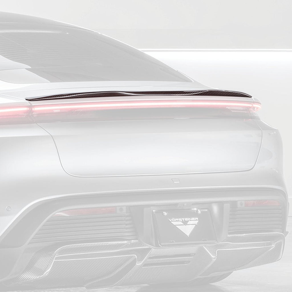 Porsche Taycan Turbo & Turbo S Carbon Fibre Decklid Rear Spoiler by Vorsteiner (2021+) - AUTOID® - Rear Diffusers - Vorsteiner