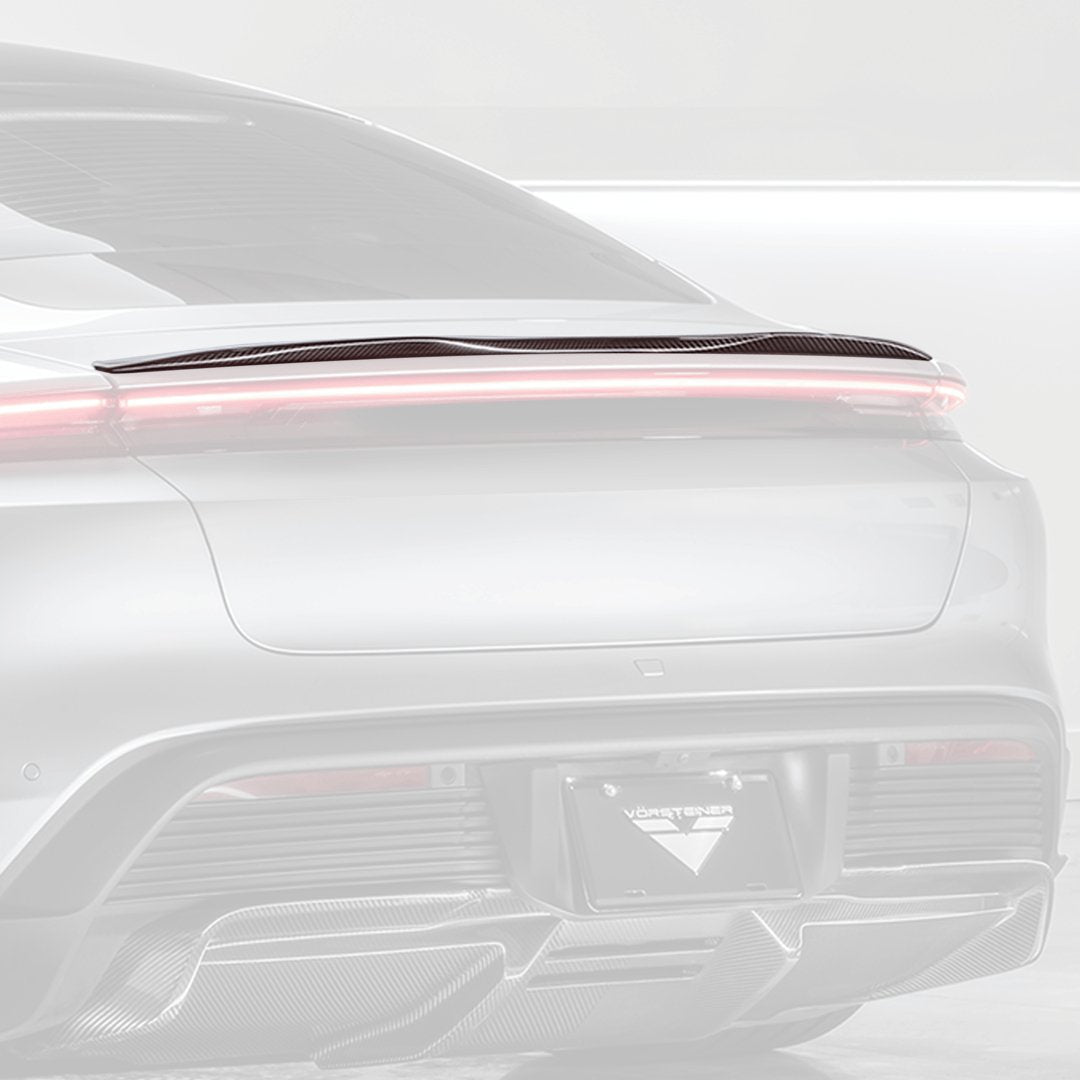 Porsche Taycan Turbo & Turbo S Carbon Fibre Decklid Rear Spoiler by Vorsteiner (2021+) - AUTOID® - Rear Diffusers - Vorsteiner