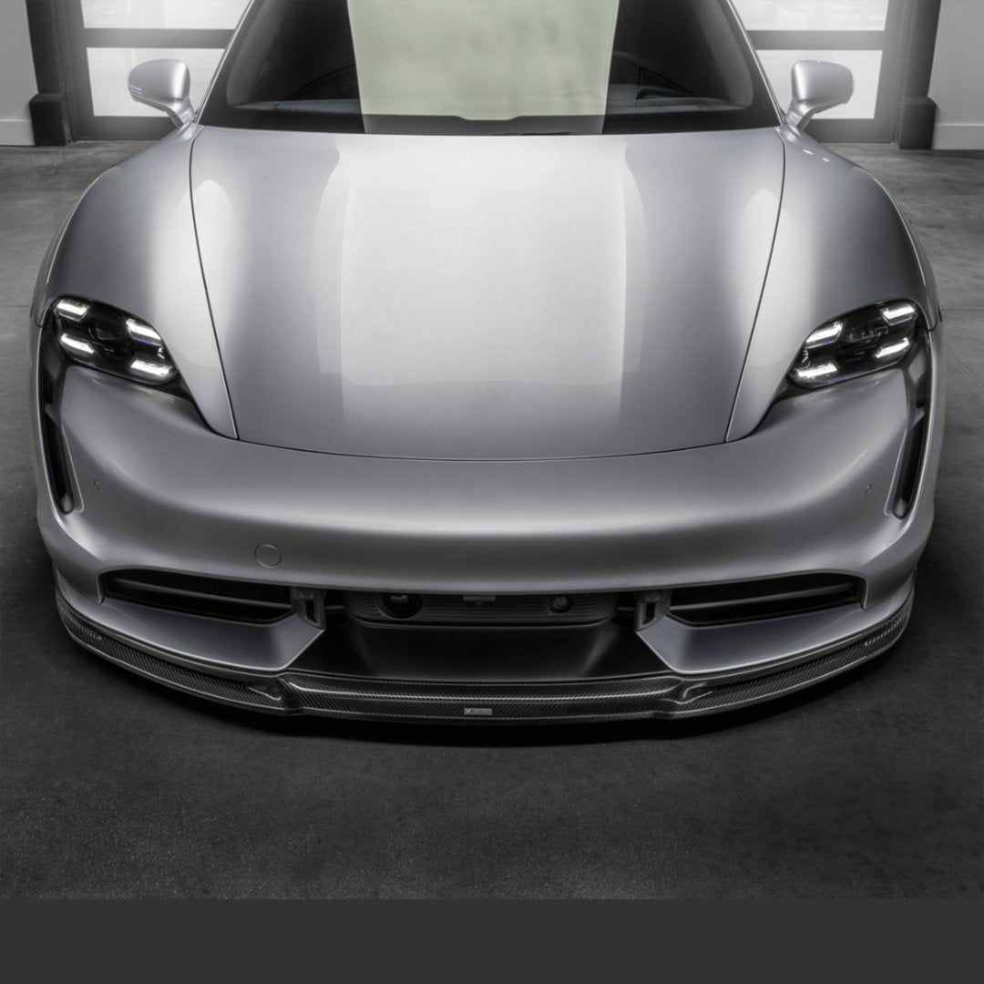 Porsche Taycan Turbo & Turbo S Carbon Fibre Front Splitter by Vorsteiner (2021+) - AUTOID® - Front Lips & Splitters - Vorsteiner