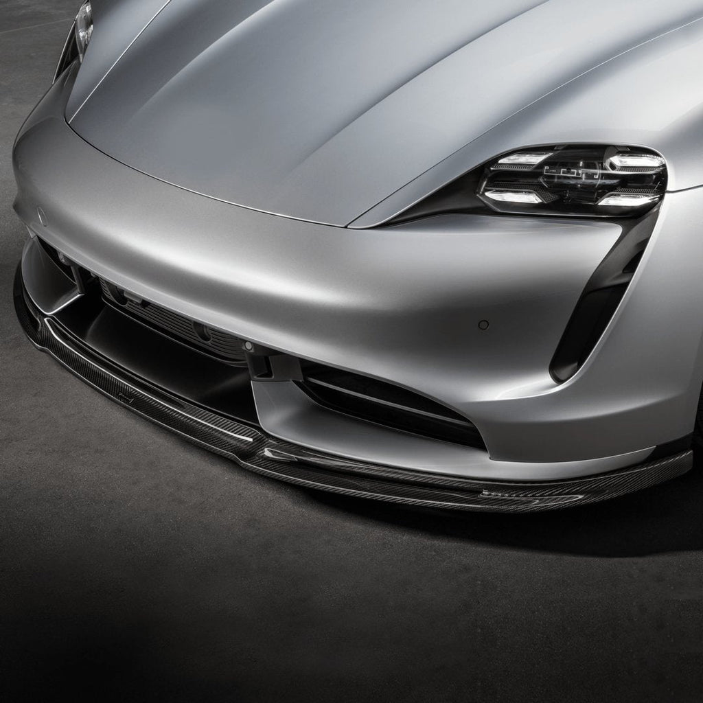 Porsche Taycan Turbo & Turbo S Carbon Fibre Front Splitter by Vorsteiner (2021+) - AUTOID® - Front Lips & Splitters - Vorsteiner