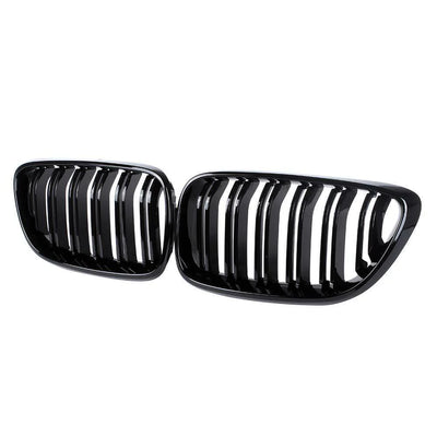 Essentials BMW M2 F87, 2 Series, M235i & M240i F22 F23 Gloss Black Kidney Grilles (2014-2020)  Front Grille  AUTOID®  
