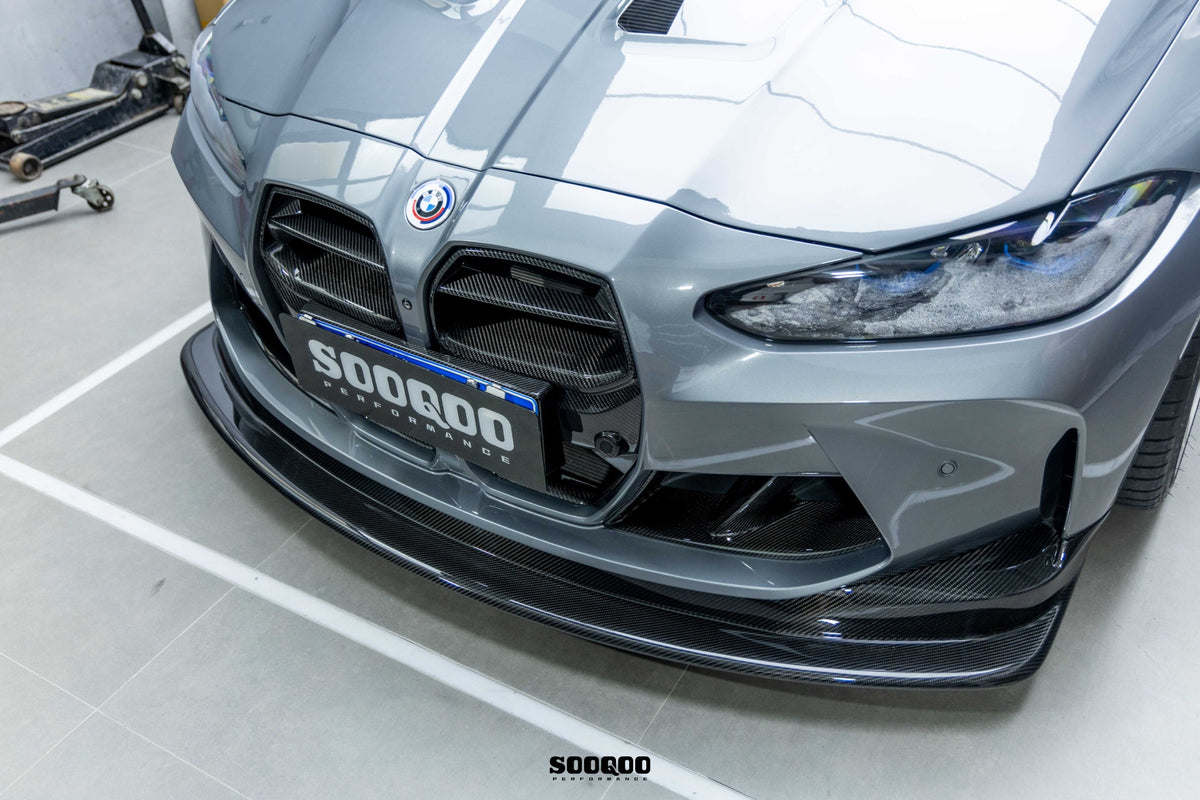 BMW M3 G80 & M4 G82 G83 Pre-Preg Carbon Fibre GT4 Style Front Splitter by SOOQOO (2021+)