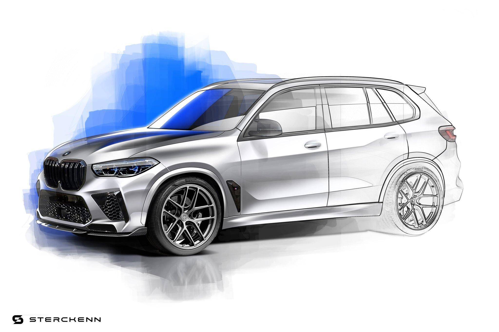Sterckenn Carbon Fibre Front Lip for BMW X5M (2020+, F95) - AUTOID® - Front Lips & Splitters - Sterckenn