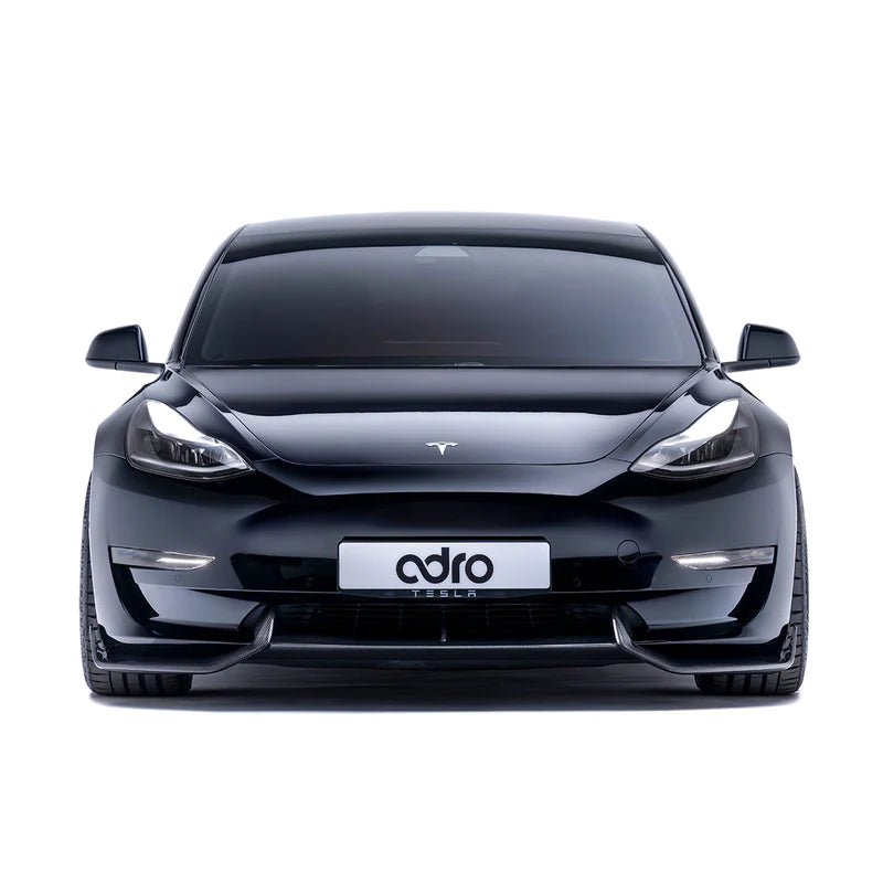 Tesla Model 3 Carbon Fibre V2 Front Splitter by Adro (2017+) - AUTOID - Front Lips & Splitters - Adro