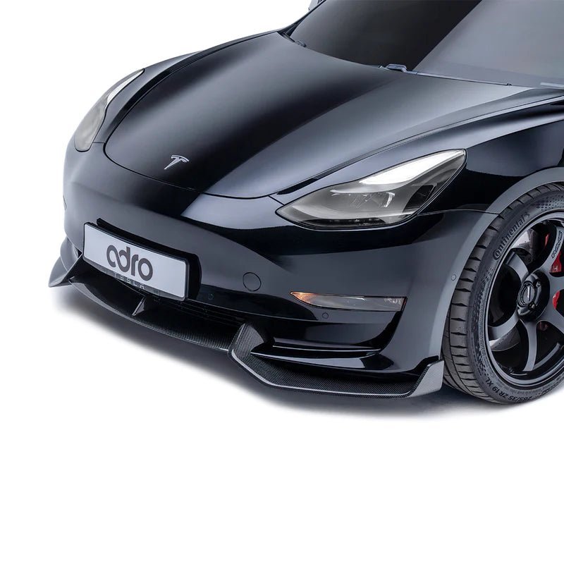 Tesla Model 3 Carbon Fibre V2 Front Splitter by Adro (2017+) - AUTOID® - Front Lips & Splitters - Adro