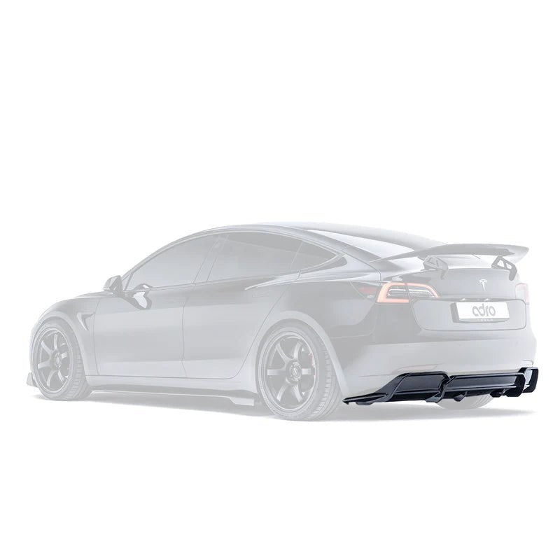 Tesla Model 3 Carbon Fibre V2 Rear Diffuser by Adro (2017+) - AUTOID® - Rear Diffusers - Adro