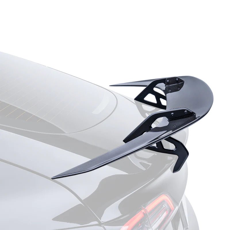 Tesla Model 3 Pre - Preg Carbon Fibre AT - S Swan Neck Rear Wing by Adro (2017+) - AUTOID - Rear Wings - Adro