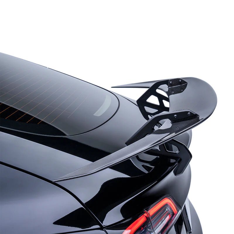 Tesla Model 3 Pre-Preg Carbon Fibre AT-S Swan Neck Rear Wing by Adro (2017+) - AUTOID® - Rear Wings - Adro