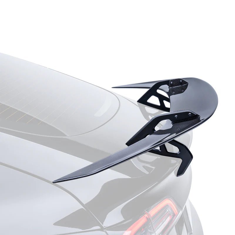 Tesla Model 3 Pre-Preg Carbon Fibre AT-S Swan Neck Rear Wing by Adro (2017+) - AUTOID® - Rear Wings - Adro