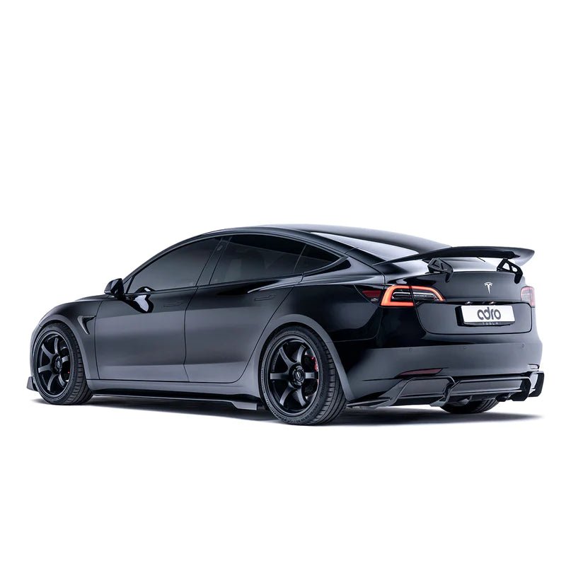 Tesla Model 3 Pre-Preg Carbon Fibre AT-S Swan Neck Rear Wing by Adro (2017+) - AUTOID® - Rear Wings - Adro