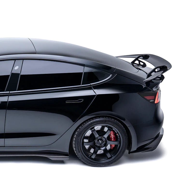 Tesla Model 3 Pre-Preg Carbon Fibre AT-S Swan Neck Rear Wing by Adro (2017+) - AUTOID® - Rear Wings - Adro
