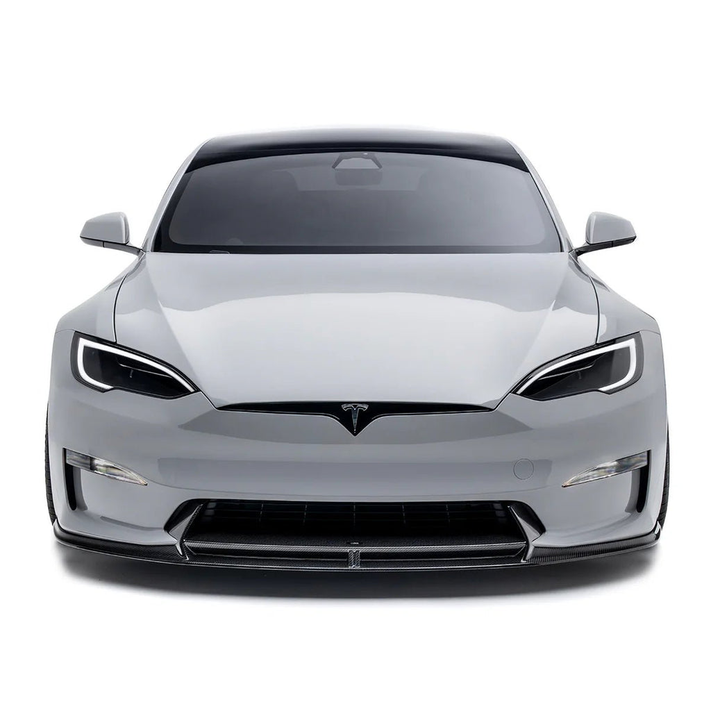 Tesla Model S Plaid Facelift II Pre-Preg Carbon Fibre Front Lip by Adro (2021+) - AUTOID® - Front Lips & Splitters - Adro